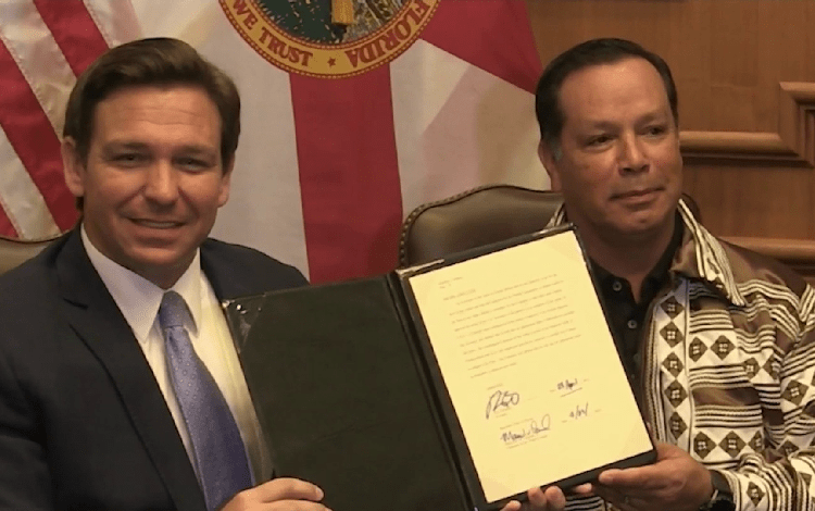 The Seminole Tribe of Florida is defending a gambling compact with the state in court.